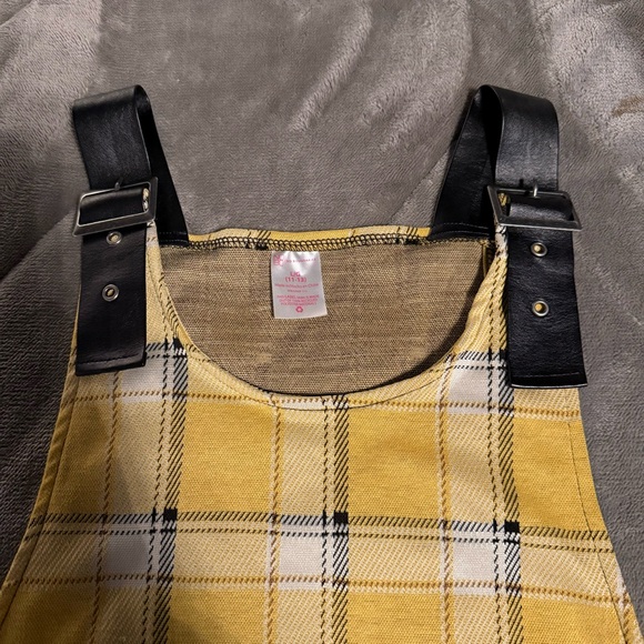 Yellow Plaid Overall Dress - Picture 3 of 7